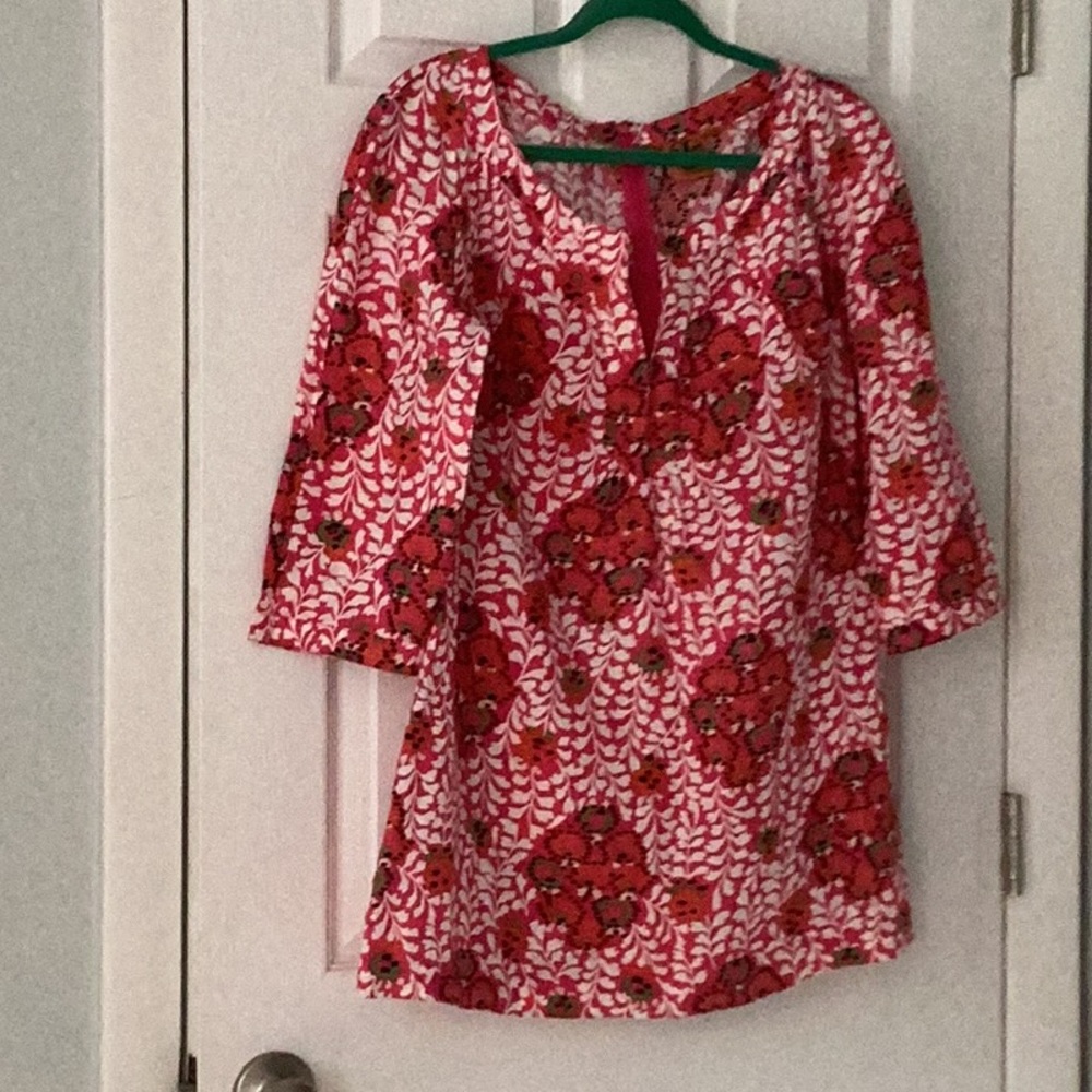 Tory Burch Floral Linen Tunic
